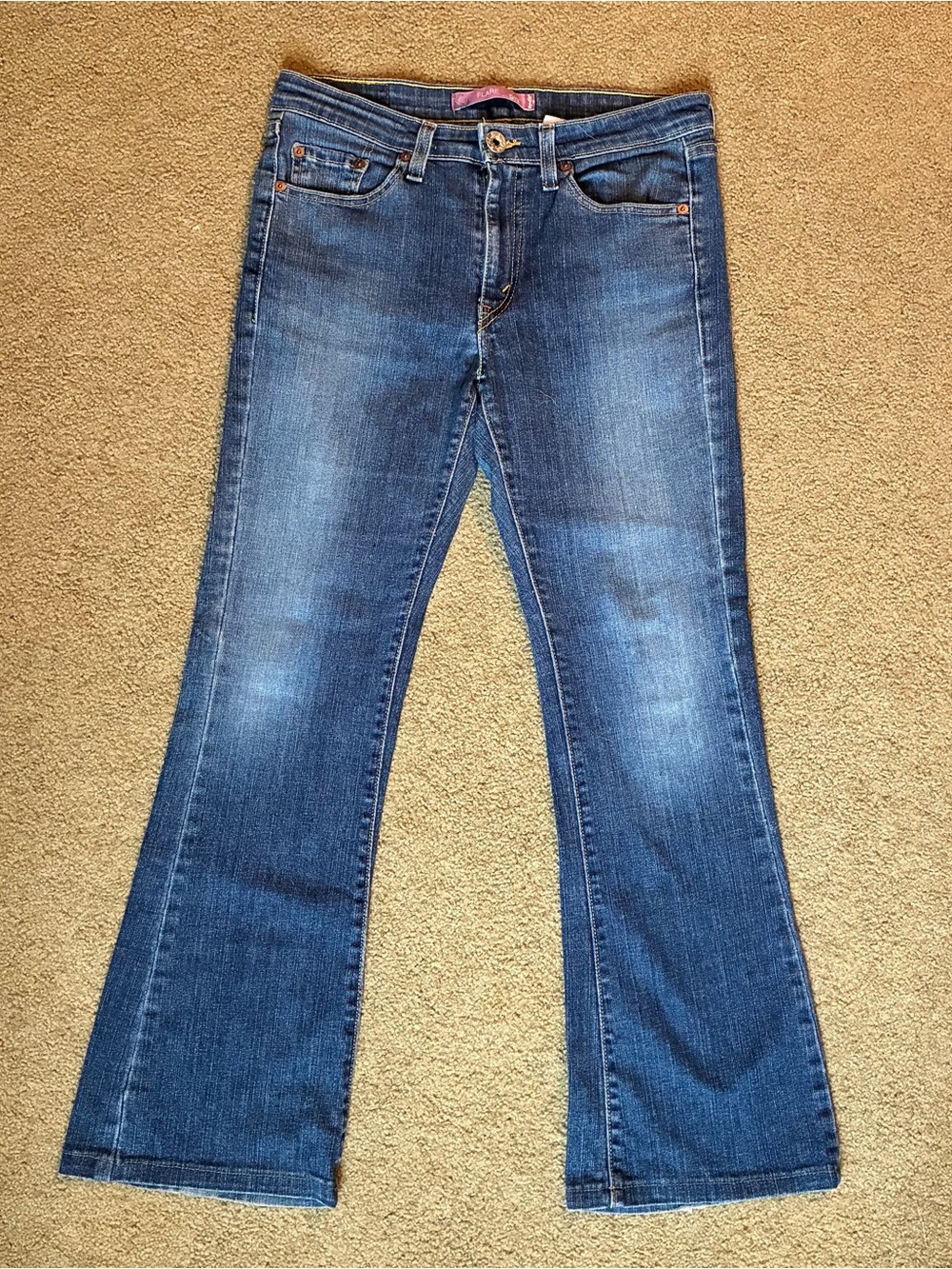 Y2K 01/07 Women's Levi's 519 Denim Dark Blue Flare Jeans Size 9 M Pants 30x28